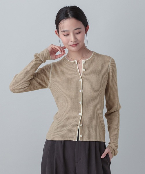 GLOBAL WORK(グローバルワーク)の「MATINEE LINE/シルク混配色カーディガン/646676(カーディガン/ボレロ・レディース・チャコールグレー/ピンク系その他6/ベージュ・LARGE/MEDIUM)」の12枚目の写真