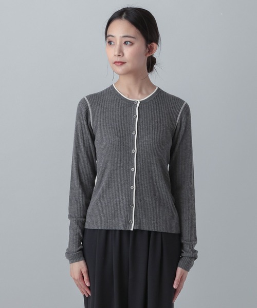 GLOBAL WORK(グローバルワーク)の「MATINEE LINE/シルク混配色カーディガン/646676(カーディガン/ボレロ・レディース・チャコールグレー/ピンク系その他6/ベージュ・LARGE/MEDIUM)」の20枚目の写真