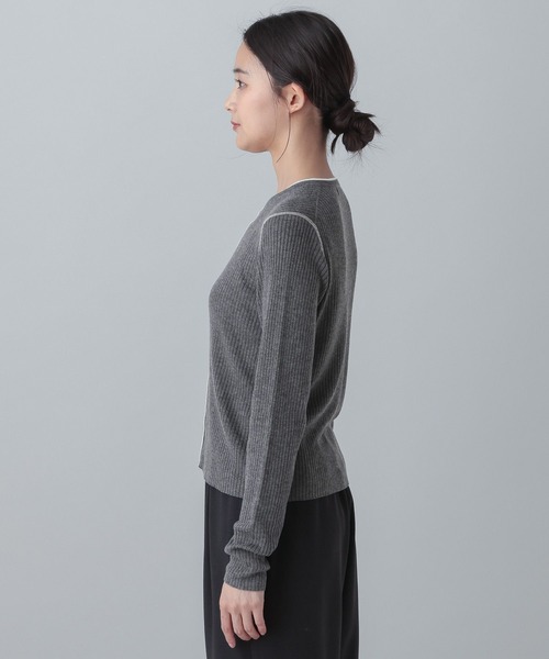 GLOBAL WORK(グローバルワーク)の「MATINEE LINE/シルク混配色カーディガン/646676(カーディガン/ボレロ・レディース・チャコールグレー/ピンク系その他6/ベージュ・LARGE/MEDIUM)」の21枚目の写真