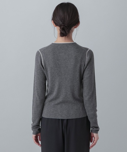 GLOBAL WORK(グローバルワーク)の「MATINEE LINE/シルク混配色カーディガン/646676(カーディガン/ボレロ・レディース・チャコールグレー/ピンク系その他6/ベージュ・LARGE/MEDIUM)」の22枚目の写真