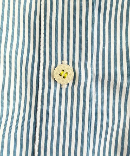 Q（キュー）の「半袖リブドッキングシャツ（シャツ/ブラウス・レディース・ブルー・MEDIUM）」の7枚目の写真