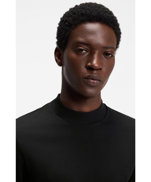 HUGO（ヒューゴ）の「スリムフィットTシャツ ストレッチコットン スタンドカラー（Tシャツ/カットソー・メンズ・ブラック/ホワイト・XXL/L/XL/S/M）」の3枚目の写真