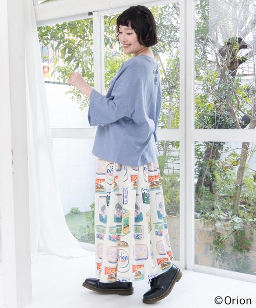 ScoLar（スカラー）の「161683：orion×ScoLar トロピカルポップ缶総柄スカート（スカート・レディース・アイボリー/ブルー・M）」の4枚目の写真