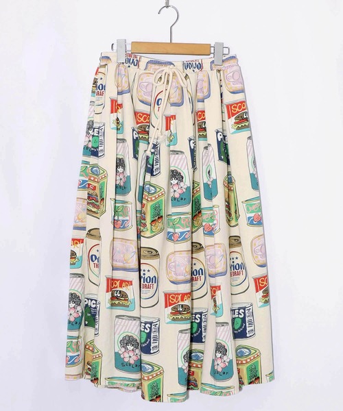ScoLar（スカラー）の「161683：orion×ScoLar トロピカルポップ缶総柄スカート（スカート・レディース・アイボリー/ブルー・M）」の15枚目の写真