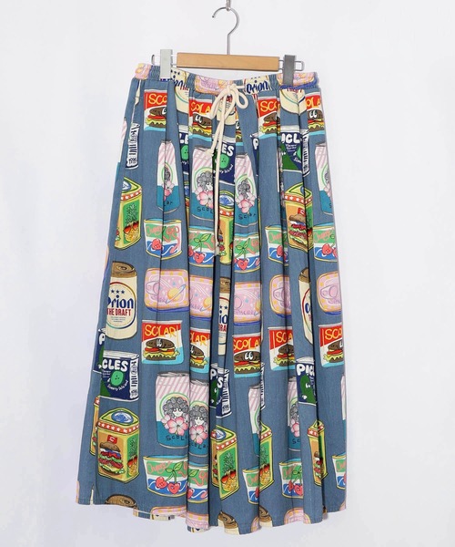 ScoLar（スカラー）の「161683：orion×ScoLar トロピカルポップ缶総柄スカート（スカート・レディース・アイボリー/ブルー・M）」の17枚目の写真