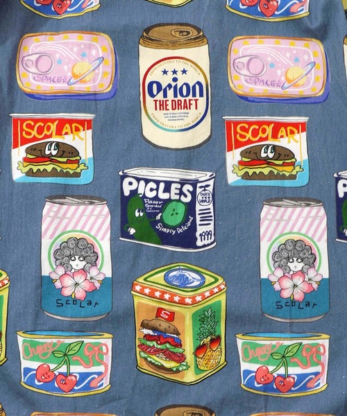 ScoLar（スカラー）の「161683：orion×ScoLar トロピカルポップ缶総柄スカート（スカート・レディース・アイボリー/ブルー・M）」の18枚目の写真