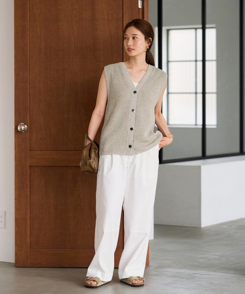 FRAMeWORK（フレームワーク）の「≪追加≫ウォッシャブルPLリネン混2WAYニット（ニット/セーター・レディース・ブラック/ベージュ・FREE）」の4枚目の写真