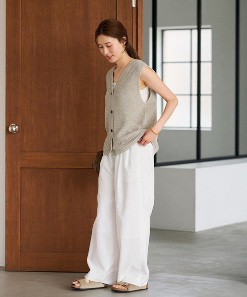 FRAMeWORK（フレームワーク）の「≪追加≫ウォッシャブルPLリネン混2WAYニット（ニット/セーター・レディース・ブラック/ベージュ・FREE）」の5枚目の写真