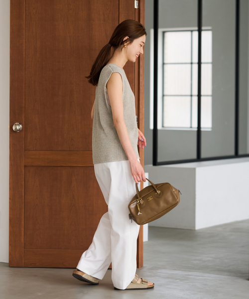 FRAMeWORK（フレームワーク）の「≪追加≫ウォッシャブルPLリネン混2WAYニット（ニット/セーター・レディース・ブラック/ベージュ・FREE）」の6枚目の写真