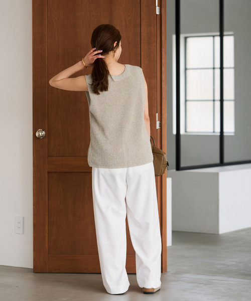 FRAMeWORK（フレームワーク）の「≪追加≫ウォッシャブルPLリネン混2WAYニット（ニット/セーター・レディース・ブラック/ベージュ・FREE）」の7枚目の写真