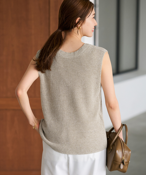 FRAMeWORK（フレームワーク）の「≪追加≫ウォッシャブルPLリネン混2WAYニット（ニット/セーター・レディース・ブラック/ベージュ・FREE）」の10枚目の写真