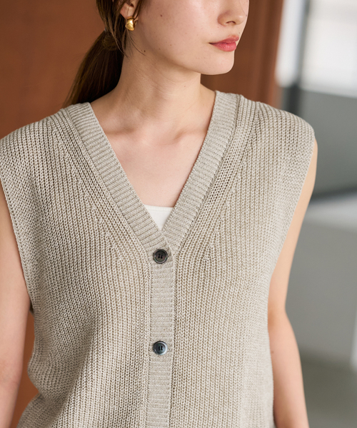 FRAMeWORK（フレームワーク）の「≪追加≫ウォッシャブルPLリネン混2WAYニット（ニット/セーター・レディース・ブラック/ベージュ・FREE）」の11枚目の写真