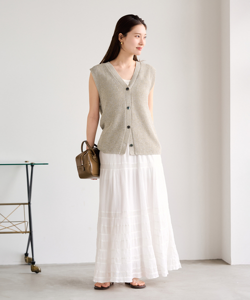 FRAMeWORK（フレームワーク）の「≪追加≫ウォッシャブルPLリネン混2WAYニット（ニット/セーター・レディース・ブラック/ベージュ・FREE）」の13枚目の写真