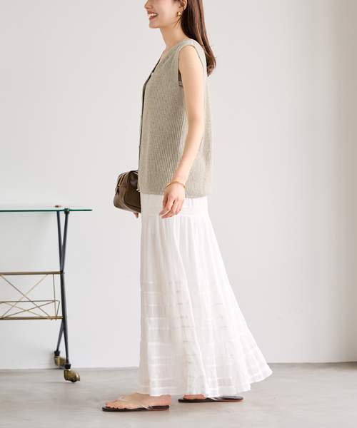 FRAMeWORK（フレームワーク）の「≪追加≫ウォッシャブルPLリネン混2WAYニット（ニット/セーター・レディース・ブラック/ベージュ・FREE）」の14枚目の写真