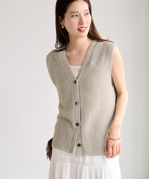 FRAMeWORK（フレームワーク）の「≪追加≫ウォッシャブルPLリネン混2WAYニット（ニット/セーター・レディース・ブラック/ベージュ・FREE）」の17枚目の写真