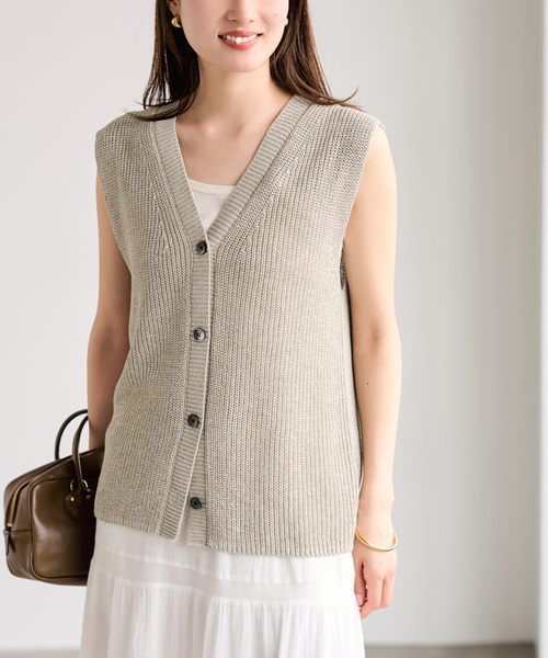 FRAMeWORK（フレームワーク）の「≪追加≫ウォッシャブルPLリネン混2WAYニット（ニット/セーター・レディース・ブラック/ベージュ・FREE）」の18枚目の写真