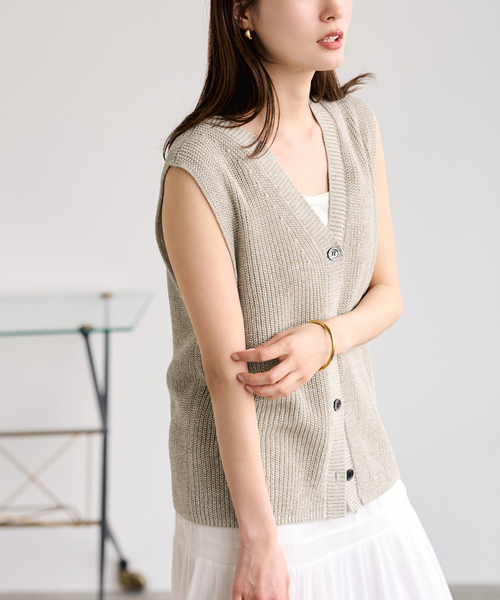 FRAMeWORK（フレームワーク）の「≪追加≫ウォッシャブルPLリネン混2WAYニット（ニット/セーター・レディース・ブラック/ベージュ・FREE）」の20枚目の写真