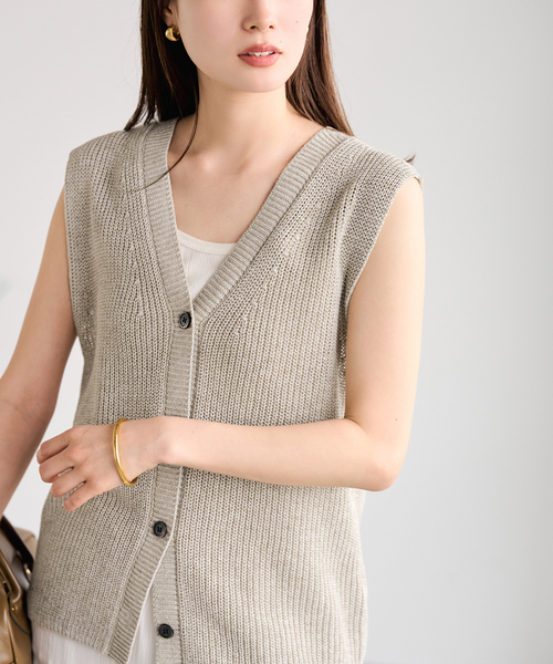 FRAMeWORK（フレームワーク）の「≪追加≫ウォッシャブルPLリネン混2WAYニット（ニット/セーター・レディース・ブラック/ベージュ・FREE）」の21枚目の写真