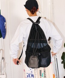 WEEKEND(ER)（ウィークエンダー）の「WEEKEND(ER) × FREAK'S STORE/ウィークエンダー × フリークスストア 別注 MESH DRAWSTRING BACKPACK バックパック（バックパック/リュック）」