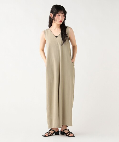 BEAMS HEART（ビームスハート）の「Vネック オールインワン（つなぎ/オールインワン・レディース・グレー/カーキ/ブラック・SMALL/MEDIUM）」の3枚目の写真