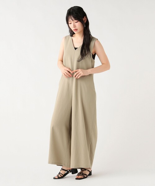 BEAMS HEART（ビームスハート）の「Vネック オールインワン（つなぎ/オールインワン・レディース・グレー/カーキ/ブラック・SMALL/MEDIUM）」の7枚目の写真
