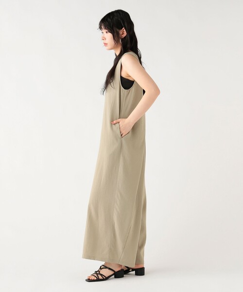 BEAMS HEART（ビームスハート）の「Vネック オールインワン（つなぎ/オールインワン・レディース・グレー/カーキ/ブラック・SMALL/MEDIUM）」の8枚目の写真