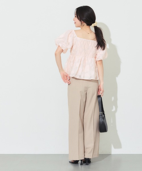 coca(coca)(コカ)の「フラワージャカードブラウス(シャツ/ブラウス・レディース・ライトグレー/ライトピンク・L/M/S)」の10枚目の写真