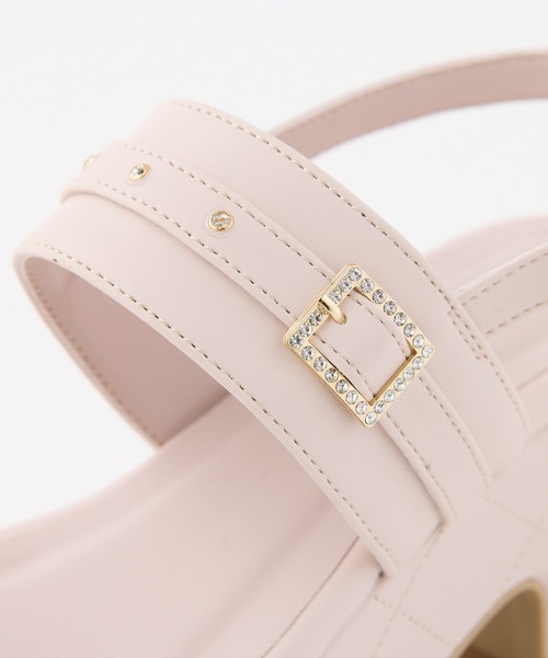 one after another NICE CLAUP（ワンアフターアナザーナイスクラップ）の「ビジューベルトキルティングサンダル（サンダル・レディース・ブラック/アイボリー/ピンク・LARGE/MEDIUM/SMALL）」の5枚目の写真