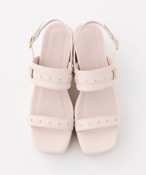 one after another NICE CLAUP（ワンアフターアナザーナイスクラップ）の「ビジューベルトキルティングサンダル（サンダル・レディース・ブラック/アイボリー/ピンク・LARGE/MEDIUM/SMALL）」の10枚目の写真