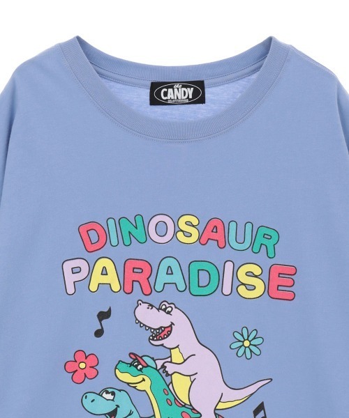 Candy Stripper(キャンディストリッパー)の「DINOSAUR PARADISE BIG BIG Tシャツ(Tシャツ/カットソー・レディース・ブラック/オフホワイト/ブルー/ピンク・FREE)」の6枚目の写真