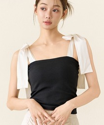 tu-hacci | ノンワイヤーなのに盛れる!肩リボンカップ付きトップス《BRAmone Fashion Glamorous》(キャミソール)