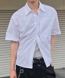 【Chikashitsu +】cropped rivet shirt / 【チカシツプラス】クロップリベット半袖シャツ＜着用動画あり＞