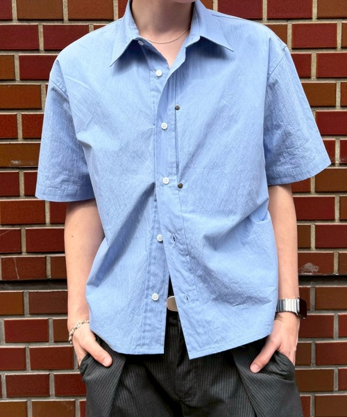 Chikashitsu +】cropped rivet shirt / 【チカシツプラス】クロップ