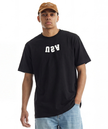 フロントスモールロゴリバースUSA半袖Tシャツブラック