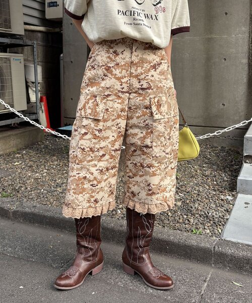 CIAOPANIC（チャオパニック）の「デジカモレースクロップドカーゴパンツ（その他パンツ・レディース・カーキ/ベージュ/ブラウン・ONE SIZE）」の5枚目の写真