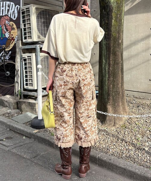 CIAOPANIC（チャオパニック）の「デジカモレースクロップドカーゴパンツ（その他パンツ・レディース・カーキ/ベージュ/ブラウン・ONE SIZE）」の10枚目の写真