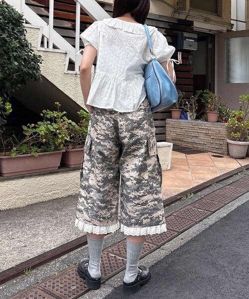 CIAOPANIC（チャオパニック）の「デジカモレースクロップドカーゴパンツ（その他パンツ・レディース・カーキ/ベージュ/ブラウン・ONE SIZE）」の15枚目の写真