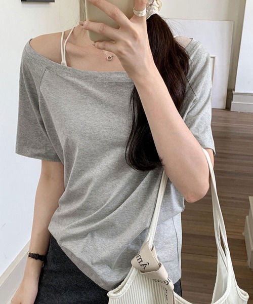 SallyLunn（サリーラン）の「2WAY ベーシックワンショルＴシャツ（Tシャツ/カットソー・レディース・ネイビー/ホワイト/ブルー/ブラック/グレー・MEDIUM/LARGE）」の16枚目の写真