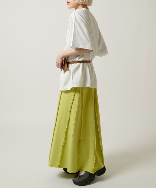 w closet（ダブルクローゼット）の「スウェットロングスカート（スカート・レディース・グレー/ライム/アイボリー・FREE）」の12枚目の写真