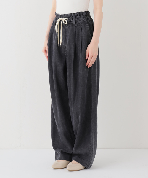 SLOBE IENA(スローブイエナ)の「LE DENIM DRAW WAISTバギーパンツ(デニムパンツ・レディース・ブラック・38/36)」の18枚目の写真