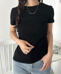 サイドギャザー半袖コンパクトTシャツ