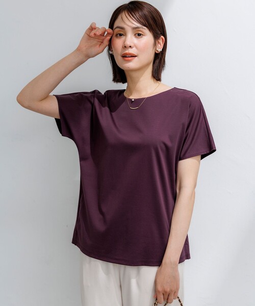 組曲(クミキョク)の「タッチミースムース ドルマンスリーブ カットソー(Tシャツ/カットソー・レディース・ブラック系/ホワイト系/ダークブラウン系・2/3)」の3枚目の写真