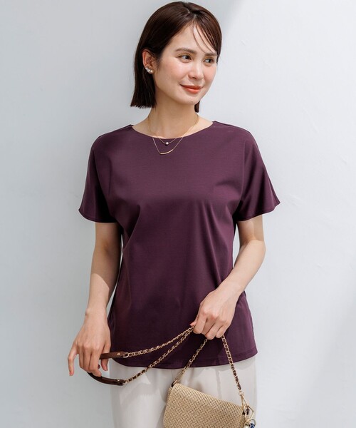 組曲(クミキョク)の「タッチミースムース ドルマンスリーブ カットソー(Tシャツ/カットソー・レディース・ブラック系/ホワイト系/ダークブラウン系・2/3)」の4枚目の写真
