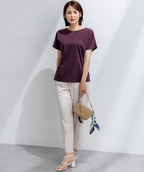 組曲(クミキョク)の「タッチミースムース ドルマンスリーブ カットソー(Tシャツ/カットソー・レディース・ブラック系/ホワイト系/ダークブラウン系・2/3)」の5枚目の写真