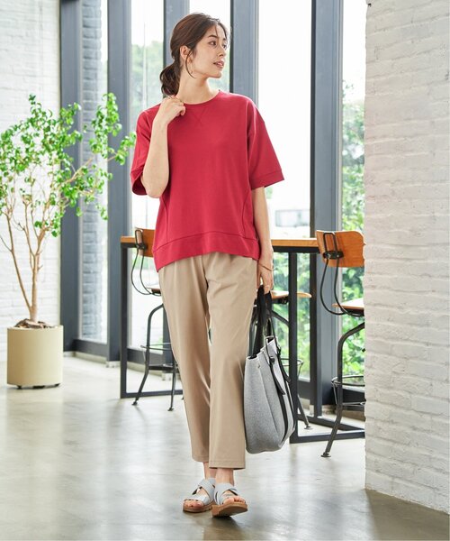 ikka(イッカ)の「冷感スウェットライク半袖プルオーバー(Tシャツ/カットソー・レディース・ブルー/オフホワイト/グリーン/レッド/ライトグレー/チャコール・L/M/S)」の12枚目の写真