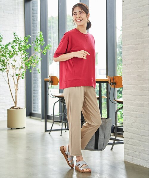 ikka(イッカ)の「冷感スウェットライク半袖プルオーバー(Tシャツ/カットソー・レディース・ブルー/オフホワイト/グリーン/レッド/ライトグレー/チャコール・L/M/S)」の13枚目の写真