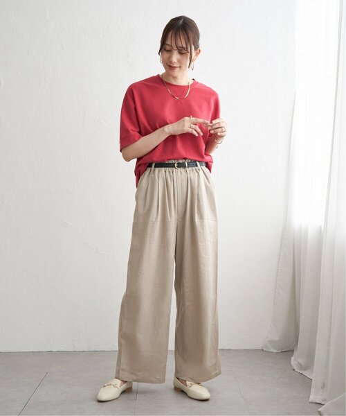 ikka(イッカ)の「冷感スウェットライク半袖プルオーバー(Tシャツ/カットソー・レディース・ブルー/オフホワイト/グリーン/レッド/ライトグレー/チャコール・L/M/S)」の15枚目の写真