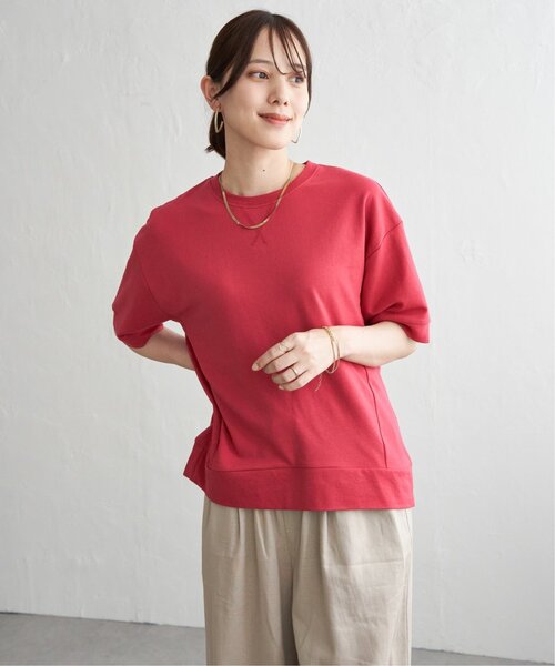 ikka(イッカ)の「冷感スウェットライク半袖プルオーバー(Tシャツ/カットソー・レディース・ブルー/オフホワイト/グリーン/レッド/ライトグレー/チャコール・L/M/S)」の16枚目の写真