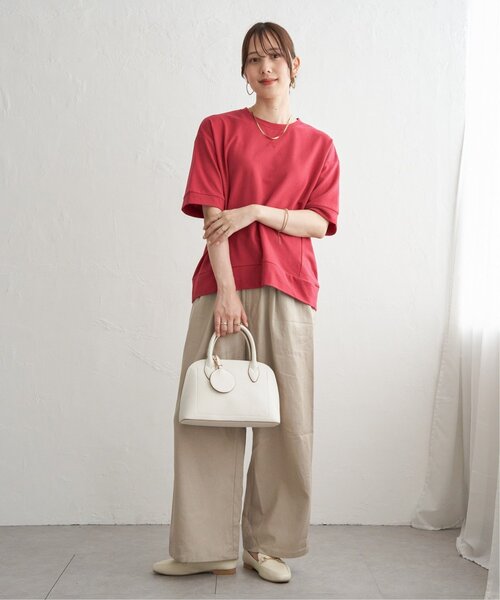 ikka(イッカ)の「冷感スウェットライク半袖プルオーバー(Tシャツ/カットソー・レディース・ブルー/オフホワイト/グリーン/レッド/ライトグレー/チャコール・L/M/S)」の17枚目の写真