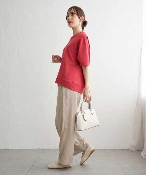 ikka(イッカ)の「冷感スウェットライク半袖プルオーバー(Tシャツ/カットソー・レディース・ブルー/オフホワイト/グリーン/レッド/ライトグレー/チャコール・L/M/S)」の18枚目の写真
